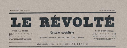 Le Revolte masthead; source anarchiste ephemeride