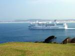 M/V Pont-Aven off the coast of Santander is a cruise ferry operated by Brittany Ferries. She was built at Meyer Weft shipyard in Germany and has been sailing for Brittany Ferries since March 2004