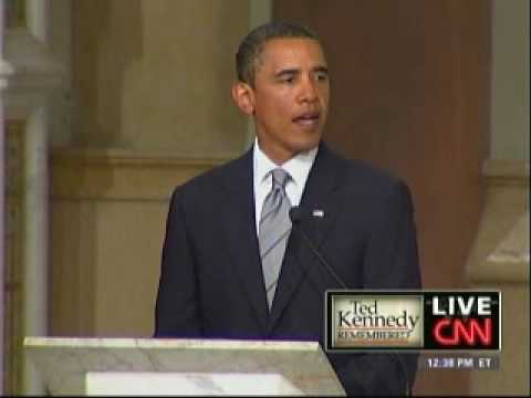 Edward Kennedy Funeral Mass - President Obama Eulogy (Part 1)