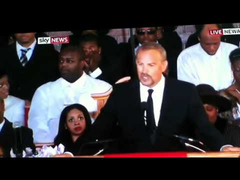 WHITNEY HOUSTON FUNERAL KEVIN COSTNER GIVES EULOGY ABOUT WHITNEY AT FUNERAL 18TH FEB 2012