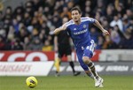 Chelseas' Frank Lampard during his team's English Premier League soccer match against Wolverhampton Wonderers at Molineux Stadium, Wolverhampton, England, Monday Jan. 2, 2012.