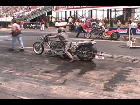 Female Nitro Harley Drag racer sponsored by Doc's Harley-Davidson of Shawano County, WI