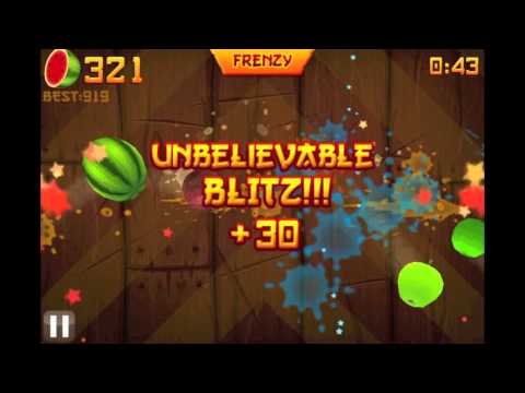 OVER 1000!!! - HIGH SCORE - Fruit Ninja ARCADE Mode - NO SLOW MOTION / NO HACKS - HD 1080p