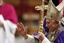 Pope Benedict XVI arrives to celebrate a vespers service to mark the beginning of Advent, the period leading up to Christmas when the faithful mark the birth of Christ, in St. Peter's Basilica at the Vatican, Saturday, Nov. 27, 2010. The pontiff called for politicians, the media and other leaders to show more respect for human life at its earliest stages, saying embryos aren't just biological material but dynamic, autonomous individuals. This year, the Vatican urged bishops around the world to make the service a vigil for "nascent human life".