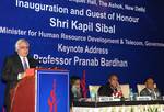 The Union Minister for Human Resource Development and Communications and Information Technology, Shri Kapil Sibal delivering the inaugural address at the �International Conference on Indian Social Sciences in the Changing World, Roles, Responsibilities and Reforms�, in New Delhi on February 06, 2012.