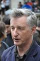 Billy Bragg, British musician and activist, at a protest in Smith Square, London, calling for electoral reform following the United Kingdom general election, May 2010.