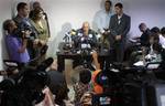 Mohamed ElBaradei, Egypt's top reform leader, speaks to reporters in Cairo, Egypt, Sunday, Oct. 16, 2011.