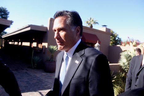 Mitt Romney  Former Governor Mitt Romney, along with former Vice President of the United States Dan Quayle, at a supporters rally in Paradise Valley, Arizona.