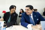 Navy Pillay ( left ) United Nations High Commissioner for Human Rights with Nassir Abdulaziz Al-Nasser ( right ) President of the United Nations General Assembly during the Urgent Debate on the Human Rights & Humanitarian in Syrian Arab Republic in the High-Level Segment of the 19th session of the Human Rights Council. 28 February 2012. Photo by Jean-Marc Ferré