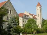 The Sample Gates, marking the entrance to the Old Crescent, the site of IU's historic campus buildings built between 1884 and 1908