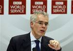 BBC Global News Director Peter Horrocks speaks at a press conference in London Wednesday, Jan. 26, 2011.