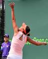 Shaui Zhang of China competes against Elena Baltacha of Great Britain during the Day 2 of qualifying rounds of the Sony Ericsson Open at Crandon Park Tennis Center on March 20, 2012 in Key Biscayne, Florida - USA.