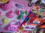 An assortment of china-made plastic toys