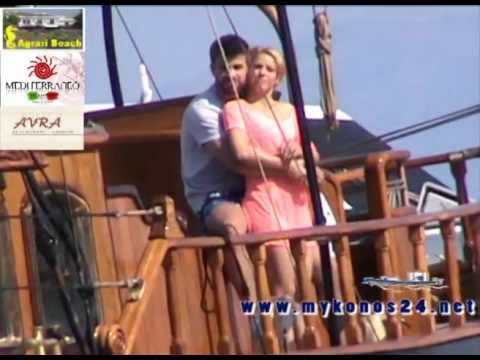 Shakira with Pique kiss - kissing in Mykonos-June 2011