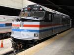 Amtrak locomotive 406, on display for National Train Day at Washington Union Station.The EMD F40PH is a 4-axle 3,000 hp (2.2 MW) B-B diesel-electric locomotive intended for passenger service, built from 1976 until 1992.