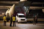 United Nations personnel unloading armored vehicles from an Italian Air Force carrier for the Observers Mission in Syria at Beirut Airport, Lebanon. 17 of April 2012. Photo by Pasqual Gorriz