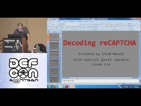 DEFCON 18: Decoding reCAPTCHA 3/3