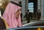 File - Saudi Foreign Minister Saud al-Faisal, left, leaves the Arab League foreign ministers meeting in Rabat, Morocco Wednesday, Nov. 16. 2011.