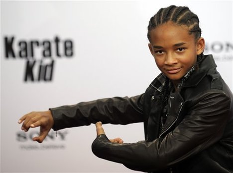 Actor Jaden Smith poses prior the German premiere of the movie "Karate Kid" in Berlin Monday, July 19, 2010. (AP Photo/APN/Berthold Stadler)