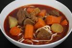 Homemade bo kho (Vietnamese beef stew) with beef, beef tripe, carrot, radish and noodles.Homemade bo kho (Vietnamese beef stew) with beef, beef tripe, carrot, radish and noodles.