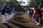 Sailors assigned to rescue and salvage ship USS Safeguard (ARS 50) participate in a game of softball with a local Kagoshima softball team.