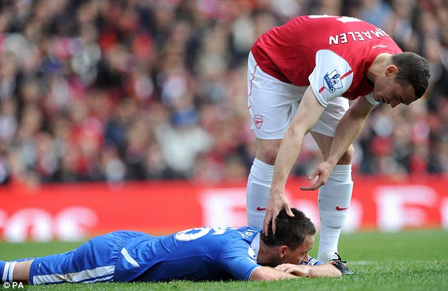 Flat out: Vermaelen consoles Terry after flooring him