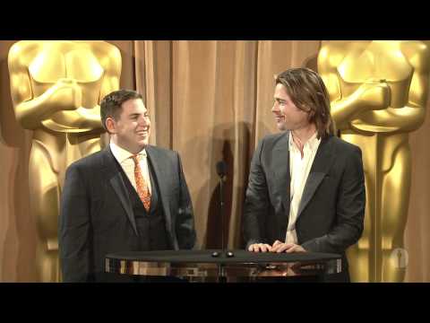 Brad Pitt and Jonah Hill at the 84th Academy Awards® Nominees Luncheon