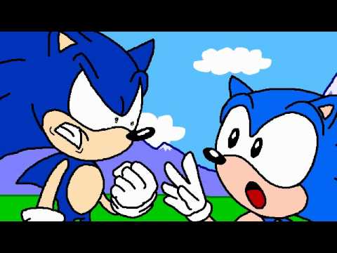 Modern Sonic Meets Classic Sonic