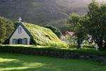 Sod roof Church at Hof, Iceland.Sod roofs are frequently found on traditional farmhouses and farm buildings in Iceland. Switzerland has one of Europe's oldest green roofs, created in 1914 at the Moos lake water-treatment plant, Wollishofen, Zürich.