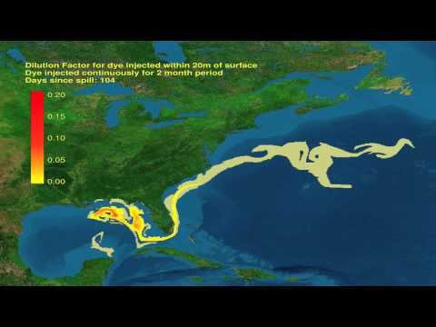 Gulf Oil Eruption in 1080p: Where the slick is going