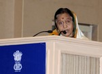 The President, Smt. Pratibha Devisingh Patil addressing at the Stree Shakti Puraskar, 2011 presentation ceremony, on the occasion of International Women�s Day Celebrations, in New Delhi on March 07, 2012.