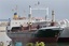 The ship "Lutfallah II" believed to be carrying three containers of weapons, is docked at a Lebanese navy base, in Beirut, Lebanon, on Saturday April 28, 2012.