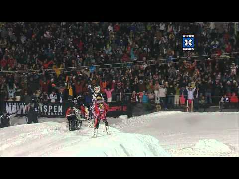 Winter X Games 15 - Caleb and Colton Moore Tandem Snowmobile Backflip Indian Air