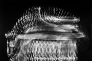 Stroboscopic image of ballerina Nora Kaye performing a pas de bourrée in 1947.