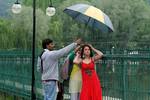 Indian Actors Preeti Jhangiani perform during the shooting of a sequence for their upcoming movie 'Kash Tim Hamara Hota'Banks of world Famous Dal Lake in Srinagar, the summer capital of Indian Kashmir, 29 April 2012.