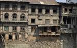 A view of heritage buildings located on the Banks of River Jehlum Srinagar on 18, April 2012. as World Heritage Day.