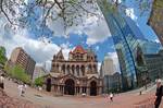 Copley Square, Near the John Hancock Tower is the old John Hancock Building with its prominent weather forecast beacon—the color of the illuminated light gives an indication of weather to come: 