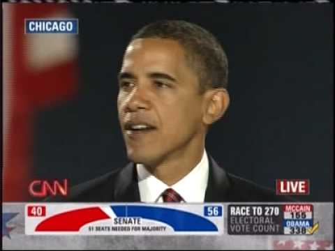 Barack Obama Acceptance Speech November 4 2008 Grant Park, Chicago Illinois PART 1