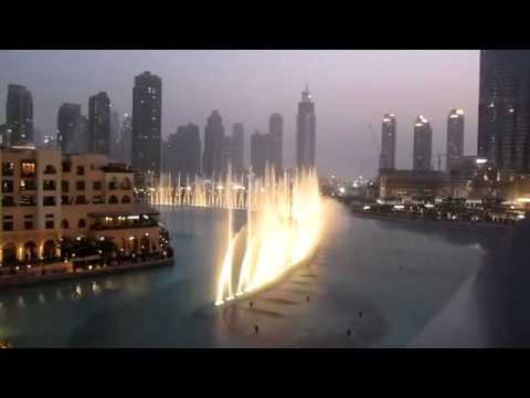 Dubai Fountains Synchronized With Whitney Houston's 