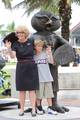 FAU President Mary Jane Saunders, Ph.D. Unveils a new statue and tradition before the Western Kentucky University Hilltoppers defeated the Florida Atlantic University Owls football team's inaugural game at its on-campus FAU Stadium 20-0 Boca Raton, Florida October 15, 2011