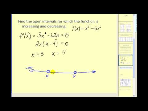 Determining where a function is increasing and decreasing using the first deriviative