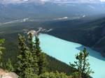 View of Lake Louise (Alberta, Canada) from the top of the Big Beehive.