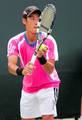 Yuichi Sugita of Japan competes against Frank Dancevic of Canada during the Day 2 of qualifying rounds of the Sony Ericsson Open at Crandon Park Tennis Center on March 20, 2012 in Key Biscayne, Florida - USA.