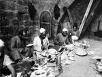 Craftsmen working with mother-of-pearl, early 20th century. The art of mother-of-pearl carving is said to have been a Bethlehem tradition since the 15th century when it was introduced by Franciscan friars from Italy.