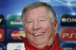 Manchester United's coach Sir Alex Ferguson reacts during a press conference a day before a Group C Champions League match against Otelul Galati, in Bucharest, Romania, Monday, Oct. 17, 2011.