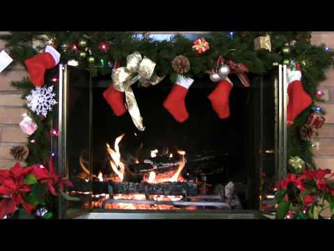 1 Hour Christmas Holiday Yule Log Fireplace (in HD)