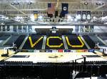 The interior of the Verizon Wireless Arena within the Siegel Center, home court of the VCU basketball teams.