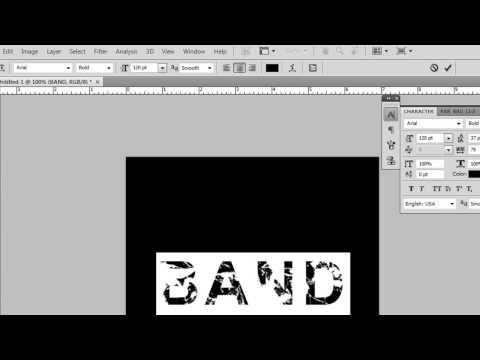 Custom destroyed grunge text tutorial for a band logo in Photoshop (HD)