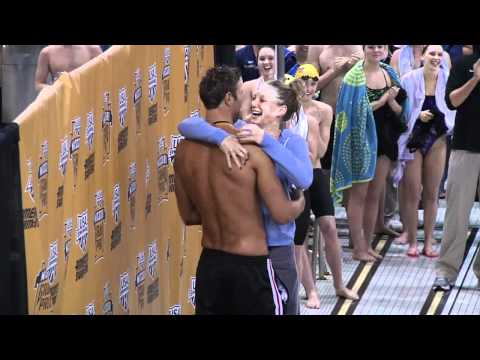 Olympic swimmer Matt Grevers proposes to Annie Chandler at Missouri Grand Prix.