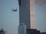 United Airlines flight 175 flying into Two World Trade Center.